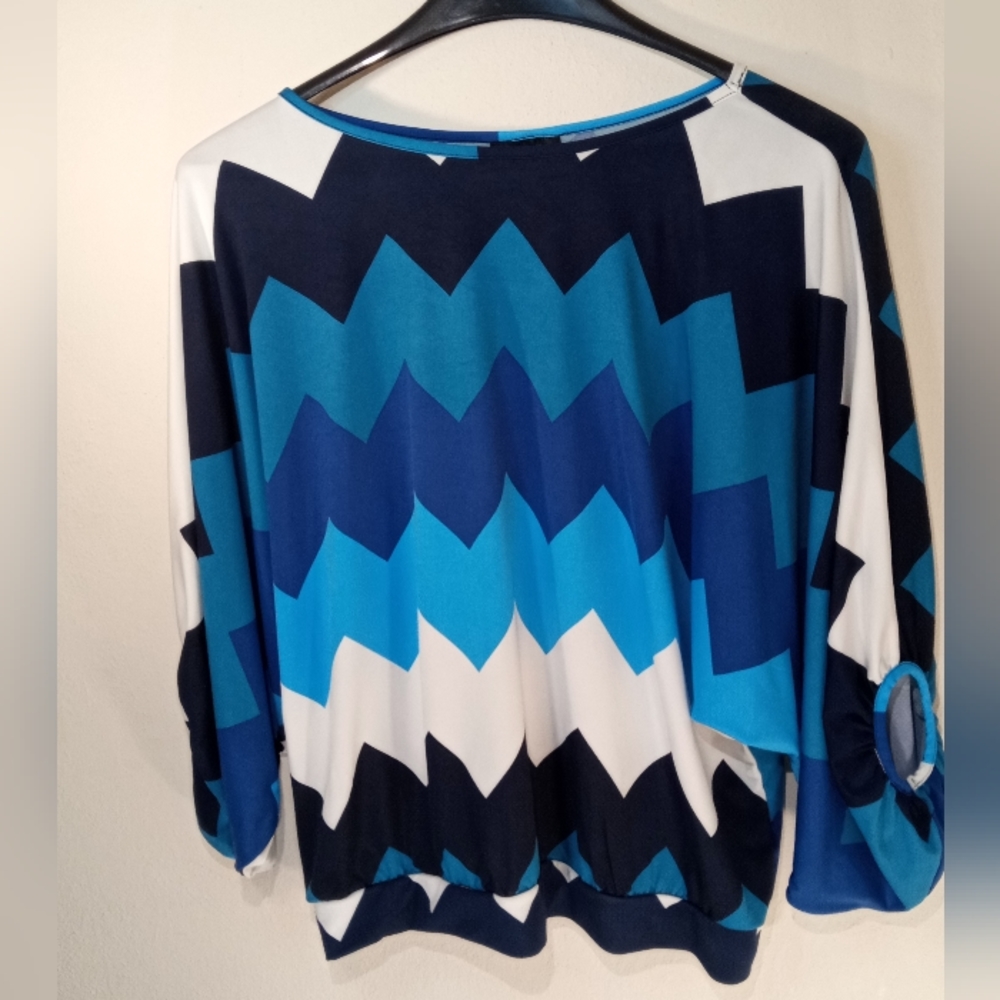 Kaktus Womens Tunic Zig Zag Blouse Size Xl